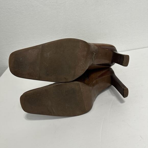 Diba Brown Leather Heel Boot Astoria Sz 7.5M Stitch Brazil Witchy Boho - Picture 6 of 13